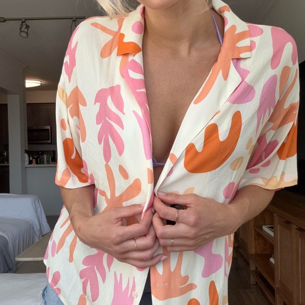 Printed Button Down Shirt - image 8